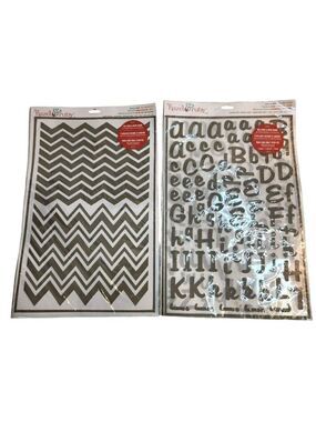 Hazle and Ruby Mask Peel Away Stencil Set Chevron and Alphabet Designs For Craft